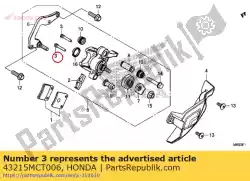 pin, hanger van Honda, met onderdeel nummer 43215MCT006, bestel je hier online: