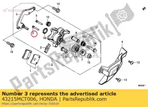 honda 43215MCT006 pin, hanger - Onderkant