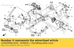 Ici, vous pouvez commander le clip, tuyau de carburant auprès de Honda , avec le numéro de pièce 16969MB1000: