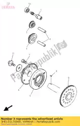 Aqui você pode pedir o engrenagem, polia 2 em Yamaha , com o número da peça 3HE155170000: