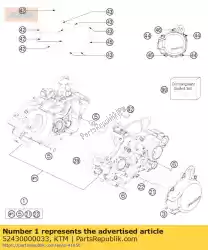 Qui puoi ordinare carter motore kpl. 125-200 13 da KTM , con numero parte 52430000033: