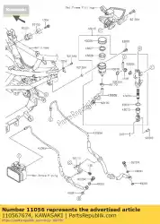 Qui puoi ordinare staffa br250egf da Kawasaki , con numero parte 110567674: