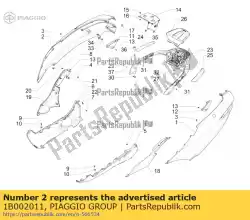 Qui puoi ordinare pannello laterale rh da Piaggio Group , con numero parte 1B002011: