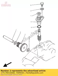 Yamaha 17F178310000 engrenagem, dirigir - Lado inferior