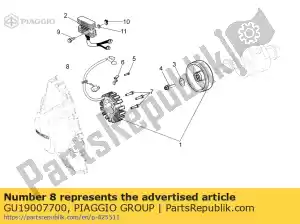 Piaggio Group GU19007700 rubberen afstandsstuk - Onderkant