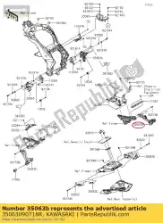 blijf, rr, rh, f. S. Zwart van Kawasaki, met onderdeel nummer 35063090718R, bestel je hier online: