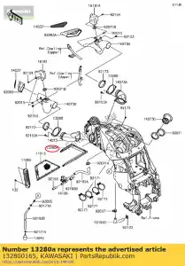 Kawasaki 132800165 houder, element - Onderkant