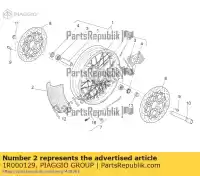 1R000129, Piaggio Group, pneu dianteiro / traseiro moto-guzzi griso griso s e zgulsg01 zgulsu02 1200 2007 2015 2016 2017, Novo