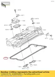 Here you can order the gasket,head cover er650a6s from Kawasaki, with part number 110610170: