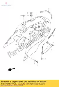 suzuki 4711024F10YC6 deksel, frame, r - Onderkant