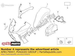 aprilia AP8179007 lh painel lateral. azul - Lado inferior