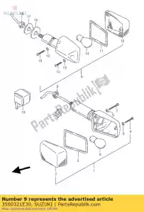 Suzuki 3560321E30 conjunto da lâmpada, vire - Lado inferior