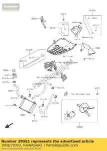 kawasaki 39061Y003 radiator-assy sc125agf - Lado inferior