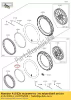 410230014, Kawasaki, Fascia-rim, 90 / 100-16 kawasaki klx dtracker d  c klx125 klx140l 125 140 , Nuovo