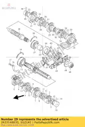 Here you can order the gear,3rd driven from Suzuki, with part number 2433148B30: