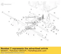 669047, Piaggio Group, braço oscilante completo no lado do motor piaggio fly rp8m79100 zapm798g 125 150 2012 2014 2015 2016 2017 2018 2019, Novo