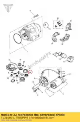 Here you can order the bearing starter motor from Triumph, with part number T1310035: