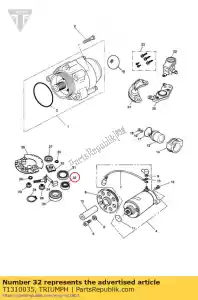 triumph T1310035 bearing starter motor - Bottom side