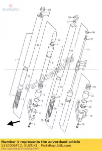 suzuki 5110306F12 amortecedor, forquilha - Lado inferior