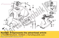 tank set, brandstof (wl) * type1 * (type1) van Honda, met onderdeel nummer 17500MFAK20ZA, bestel je hier online: