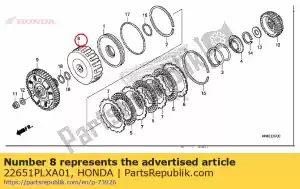 Honda 22651PLXA01 guia comp., terceira embreagem - Lado inferior