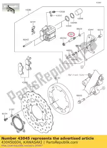 kawasaki 430450004 shaft-caliper kl650ebf - Bottom side