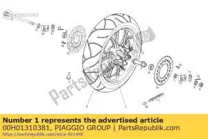 Piaggio Group 00H01310381 achterwiel. zwart - Onderkant