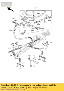 kawasaki 460921026 hefboomgreep, hoofdcilinder z750-r1 - Onderkant