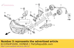 blijf, r hoofdlicht van Honda, met onderdeel nummer 61105HP1600, bestel je hier online: