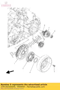 yamaha 23P156500000 conjunto de engrenagem ociosa - Lado inferior