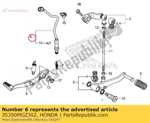 Honda 35350MGZJ02 switch assy., rr. fermare - Il fondo