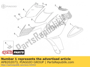 aprilia AP8202073 guarnizione parabolica - Lato superiore