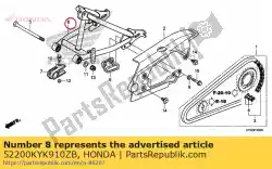 geen beschrijving beschikbaar van Honda, met onderdeel nummer 52200KYK910ZB, bestel je hier online: