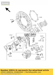 Ici, vous pouvez commander le étrier-assy, ?? Fr, rh, si auprès de Kawasaki , avec le numéro de pièce 430411888GN: