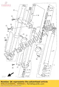 Yamaha 4XK231030000 conjunto de horquilla delantera (r.h) - Lado inferior