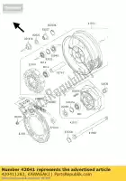 420411283, Kawasaki, sprocket-hub,45t zx1100-c1 kawasaki gpz zephyr zrx zz r zzr 1100 1990 1991 1992 1993 1994 1995 1996 1997 1998 1999 2000, New