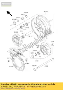 kawasaki 420411283 piñón-cubo, 45t zx1100-c1 - Lado inferior