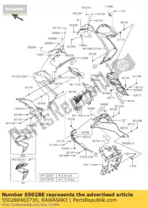 Kawasaki 550280463739 capota, lwr, rh, m.f.s.bla - Lado inferior