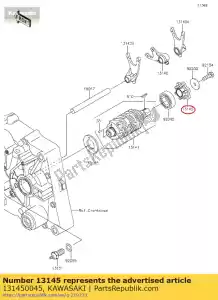 Kawasaki 131450045 cam-change drum - Bottom side