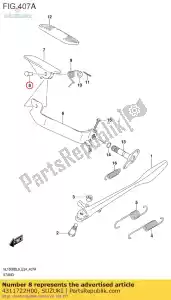 suzuki 4311722H00 pin, rempedaal - Onderkant