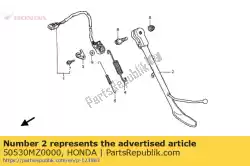 Here you can order the bar, side stand from Honda, with part number 50530MZ0000: