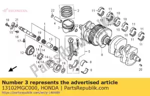 Honda 13102MGC000 pistón (0.25) - Lado inferior