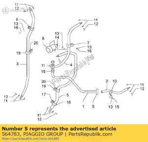 Piaggio Group 564783 tubo de freno (válvula de pinza) - Lado inferior