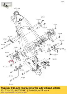 Kawasaki 921531126 parafuso, flangeado, 10x80 - Lado inferior