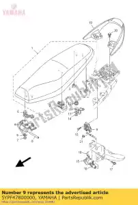 yamaha 5YPF47800000 conjunto de bloqueo de asiento - Lado inferior