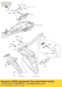 kawasaki 110561540 bracket,license er650ecf - Bottom side