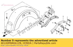 fender comp., rr. * nh1 * van Honda, met onderdeel nummer 80100MBA661ZB, bestel je hier online: