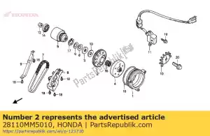 Honda 28110MM5010 gear comp., startmotor aandrijving - Onderkant
