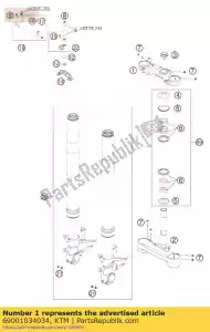 ktm 69001034034 top triple clamp rc8 210/34 - La partie au fond