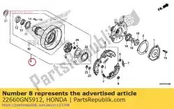 Aquí puede pedir montaje exterior prmima de Honda , con el número de pieza 22660GN5912: